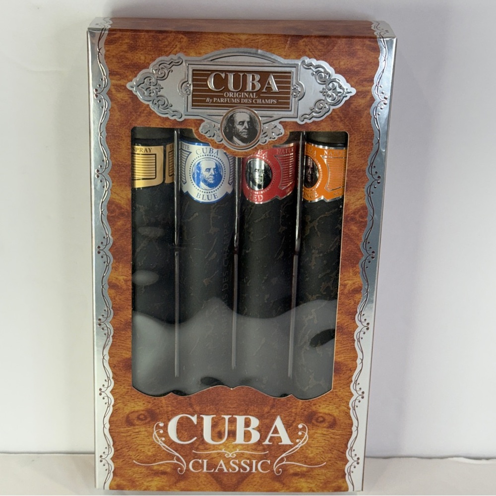 🆕 Cigar Fragrance Gift Set Gold Blue Red Orange Parfums Des Champs
